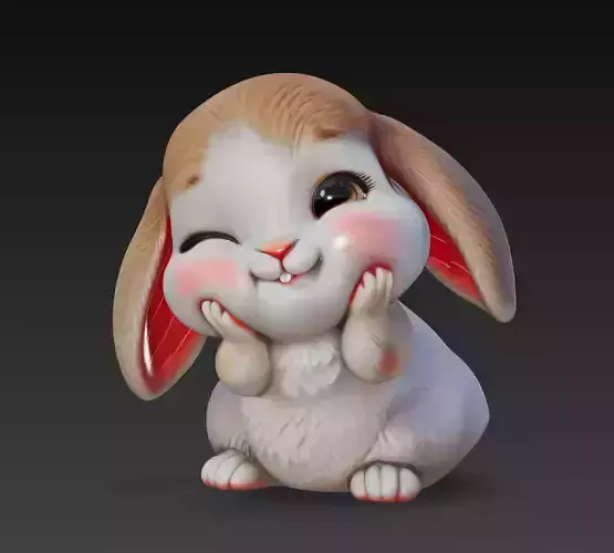 Bunny - Cute Stylized Cartoon Animal 3D Model