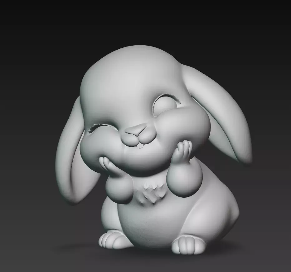 Bunny - Cute Stylized Cartoon Animal 3D Model 3D print model_4