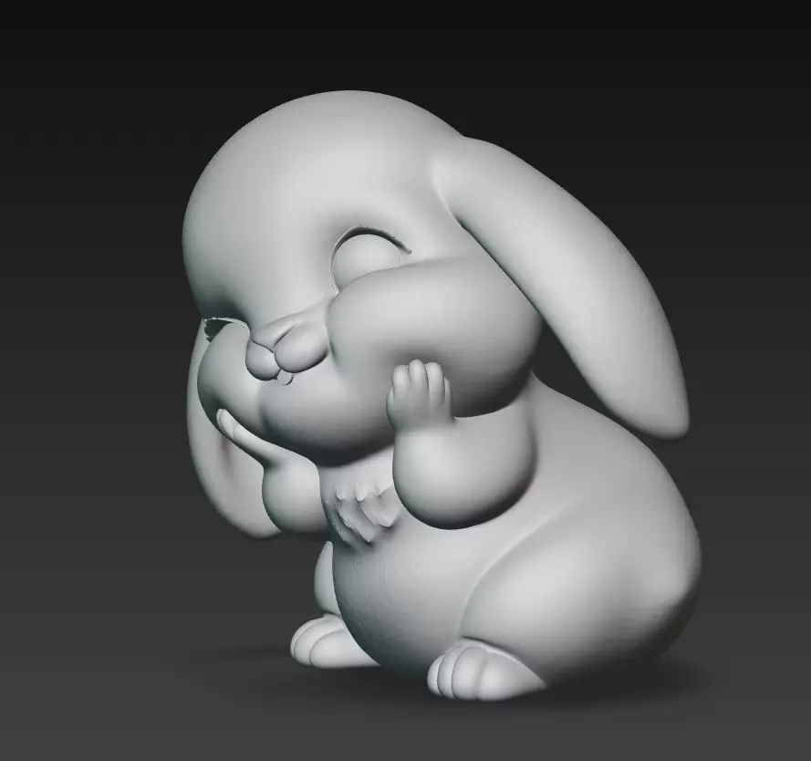 Bunny - Cute Stylized Cartoon Animal 3D Model 3D print model_5