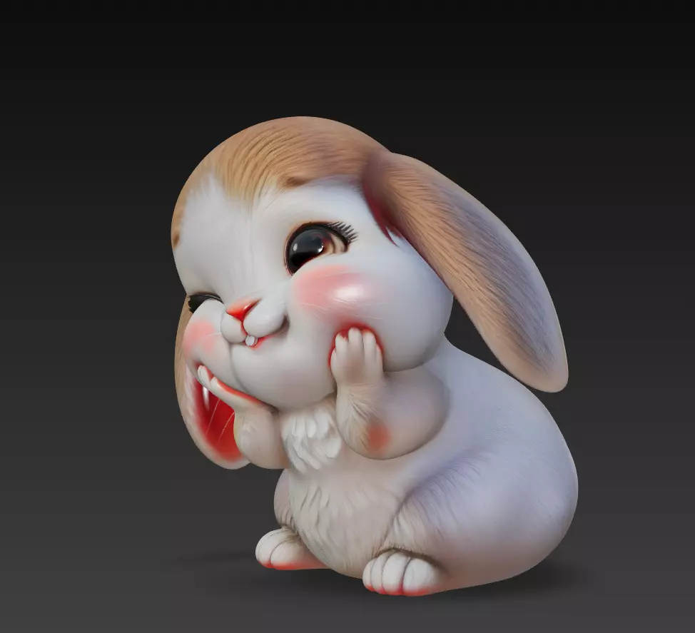 Bunny - Cute Stylized Cartoon Animal 3D Model 3D print model_1