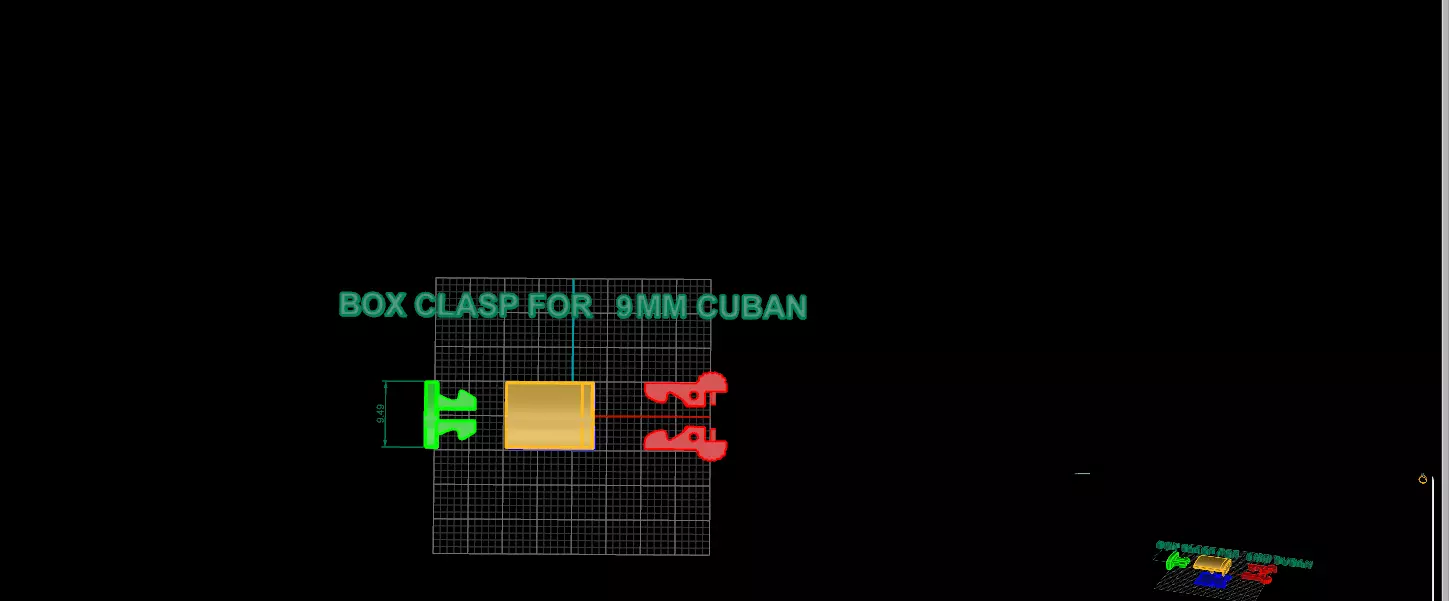 Box clasp lock for 9mm Cuban chain LK009 3D print model 3D print model_4