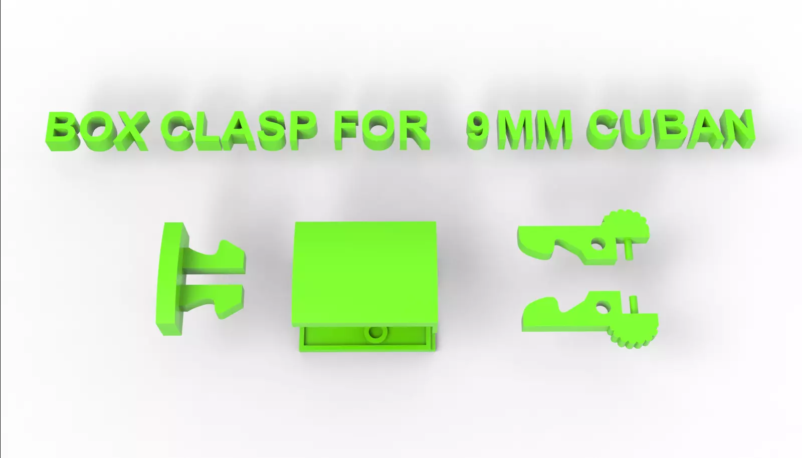 Box clasp lock for 9mm Cuban chain LK009 3D print model 3D print model_10