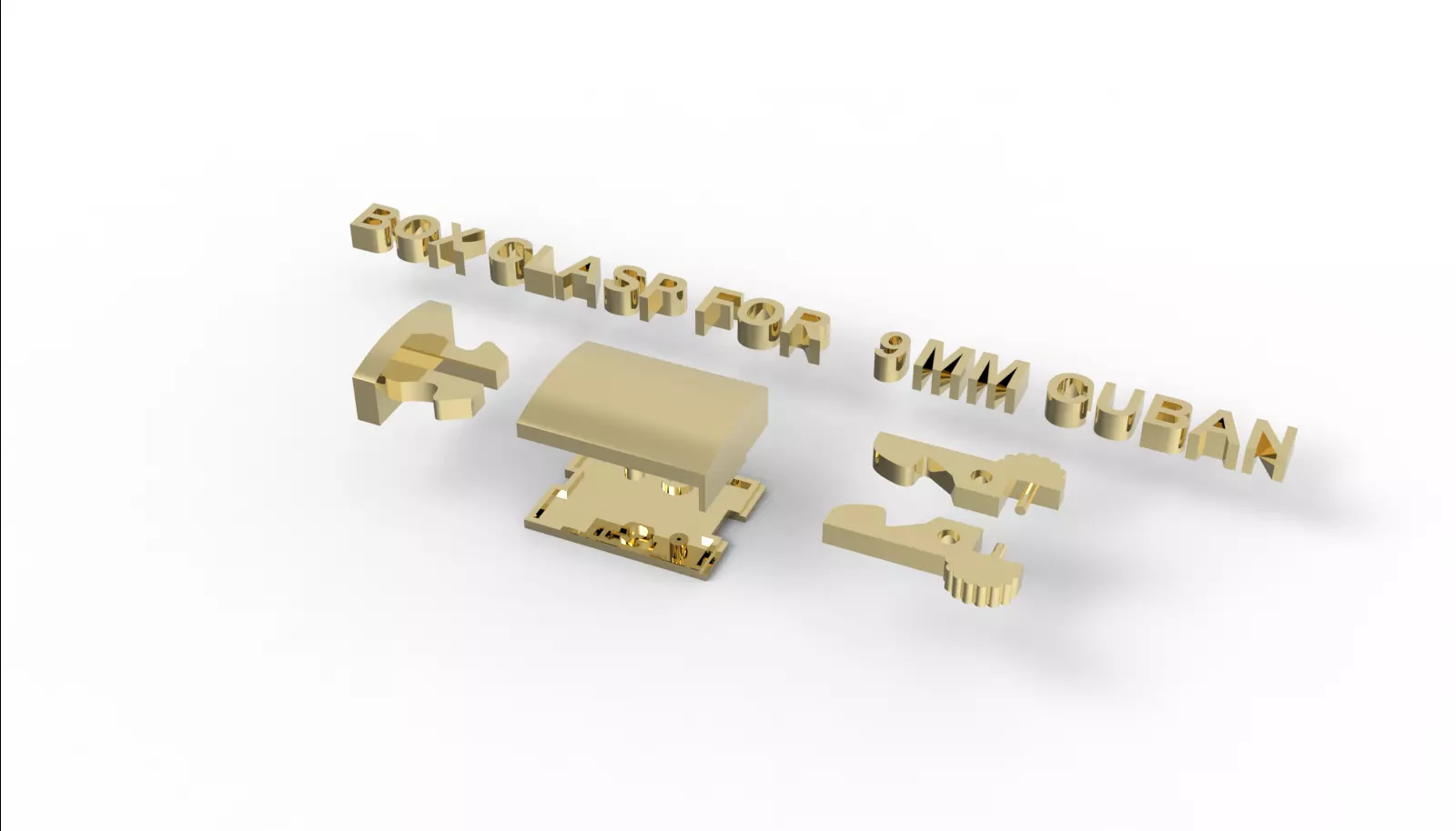 Box clasp lock for 9mm Cuban chain LK009 3D print model 3D print model_7