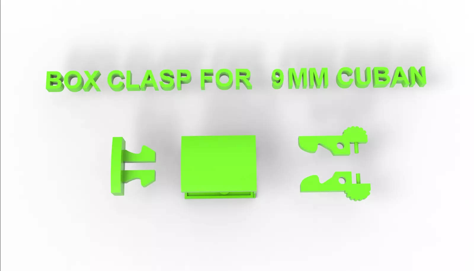 Box clasp lock for 9mm Cuban chain LK009 3D print model 3D print model_0