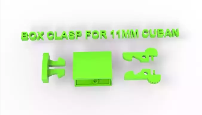 Box clasp lock for 11mm Cuban chain LK007 3D print model