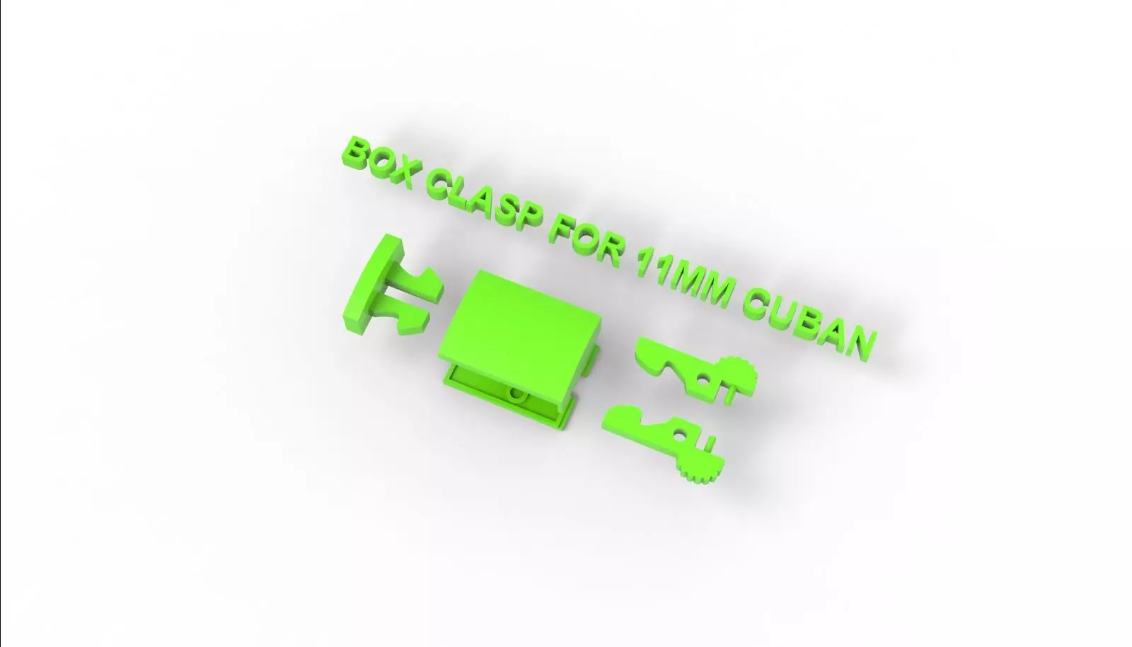 Box clasp lock for 11mm Cuban chain LK007 3D print model 3D print model_3