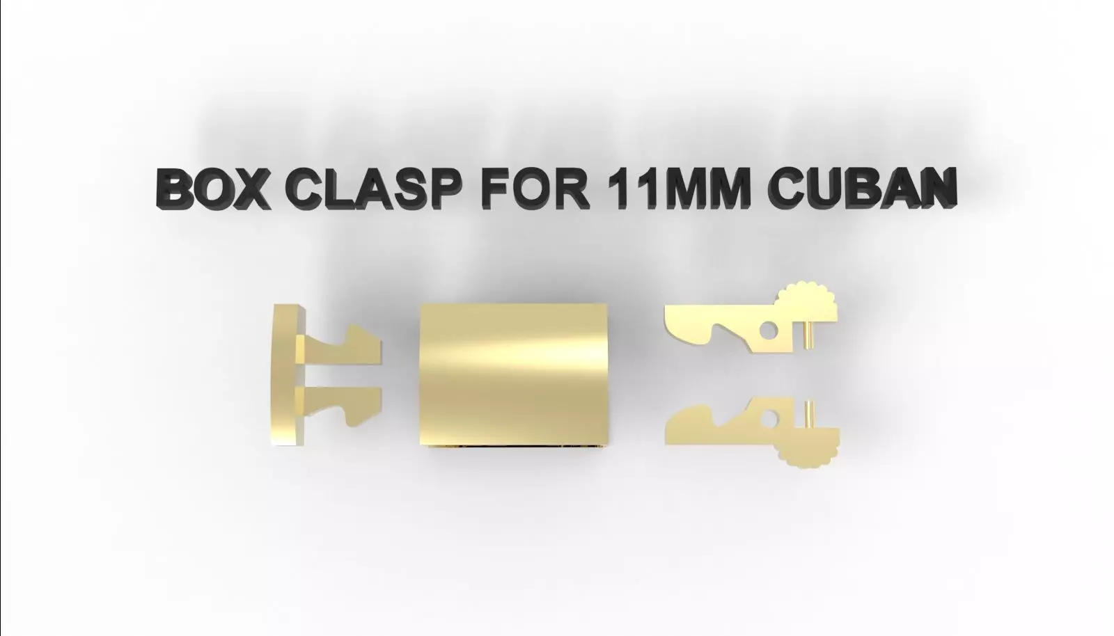Box clasp lock for 11mm Cuban chain LK007 3D print model 3D print model_1