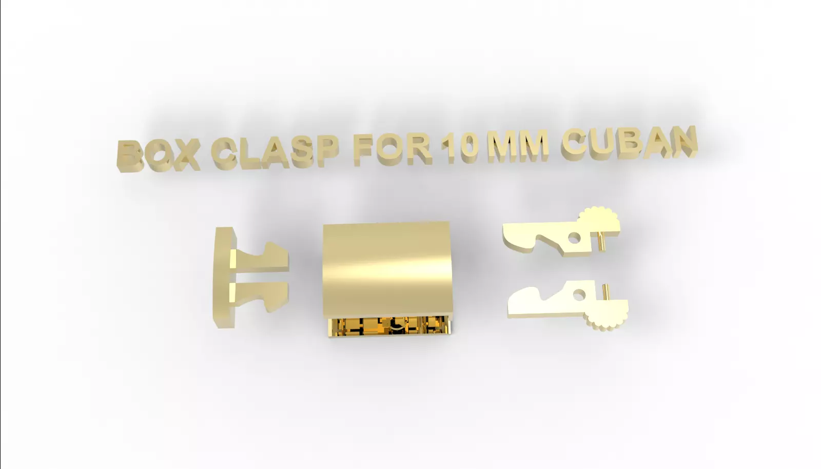 Box clasp lock for 11mm Cuban chain LK007 3D print model 3D print model_4
