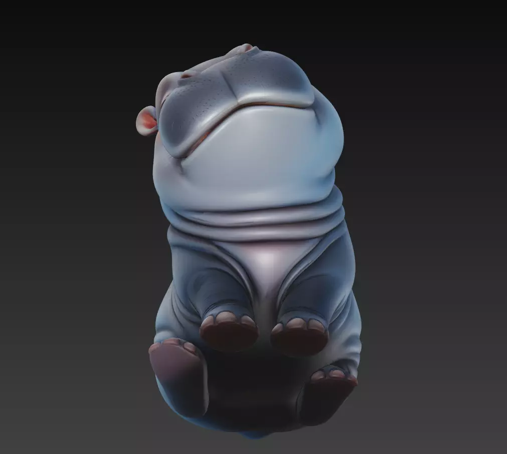 Hippo - Cute Stylized Cartoon Animal 3D Model 3D print model_4