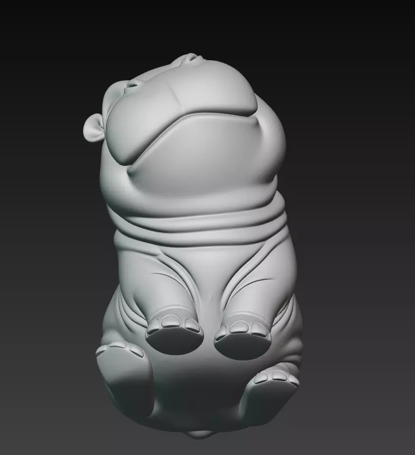 Hippo - Cute Stylized Cartoon Animal 3D Model 3D print model_9