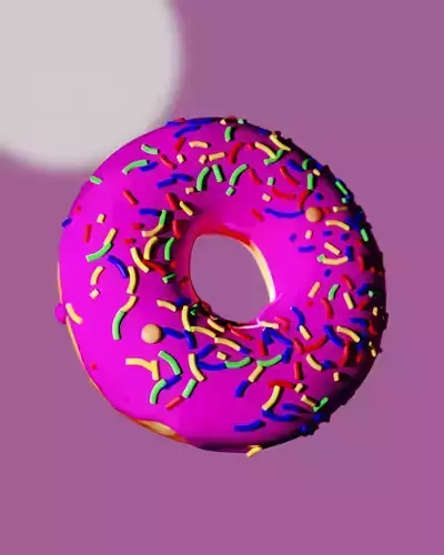 realistic 3d donut