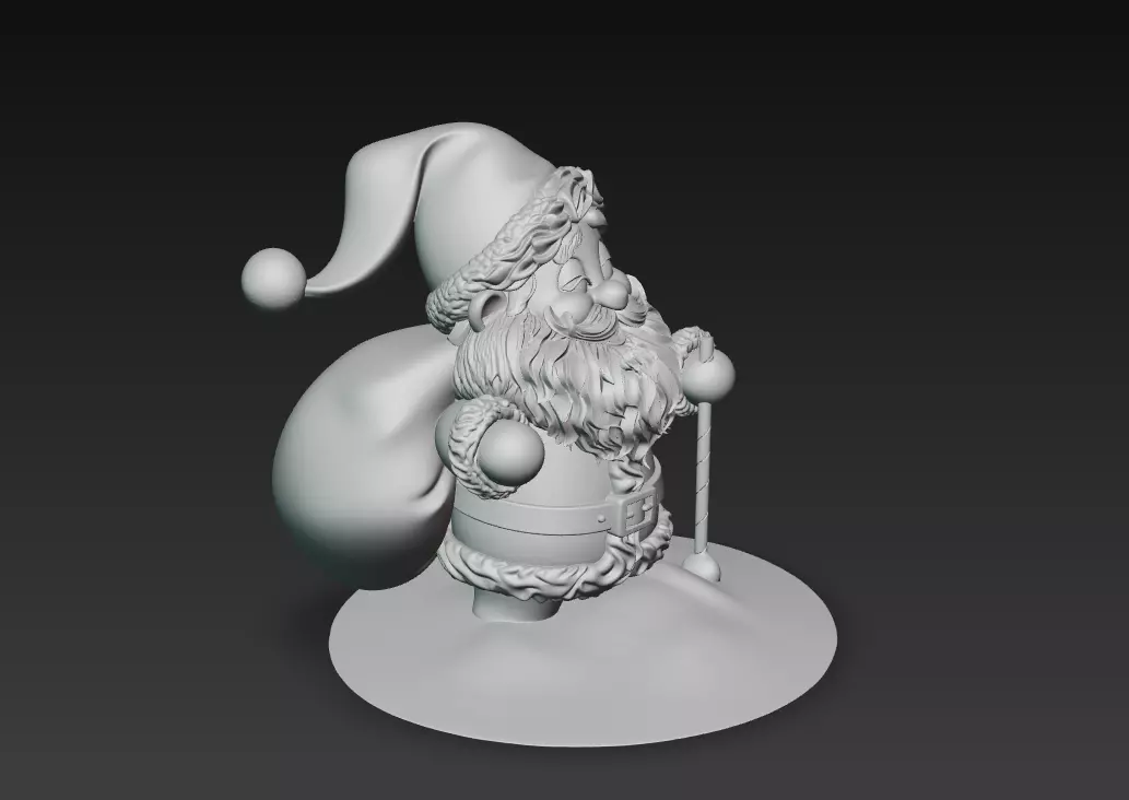 Cute Santa Claus - Adorable Christmas Sculpture 3D Model 3D print model_5