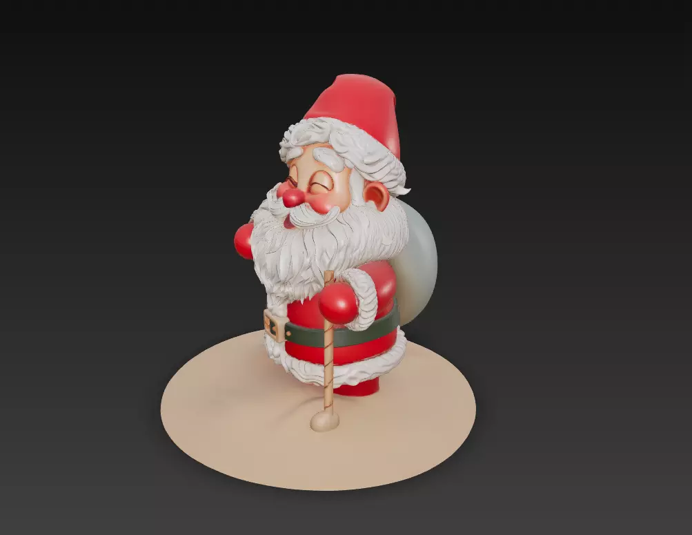 Cute Santa Claus - Adorable Christmas Sculpture 3D Model 3D print model_1