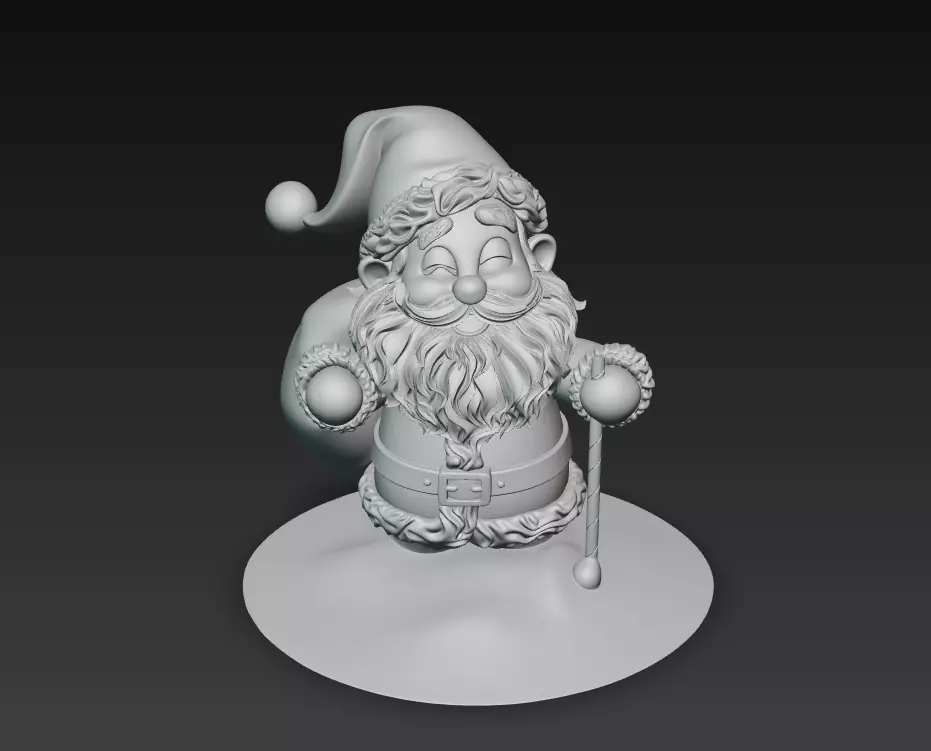 Cute Santa Claus - Adorable Christmas Sculpture 3D Model 3D print model_6