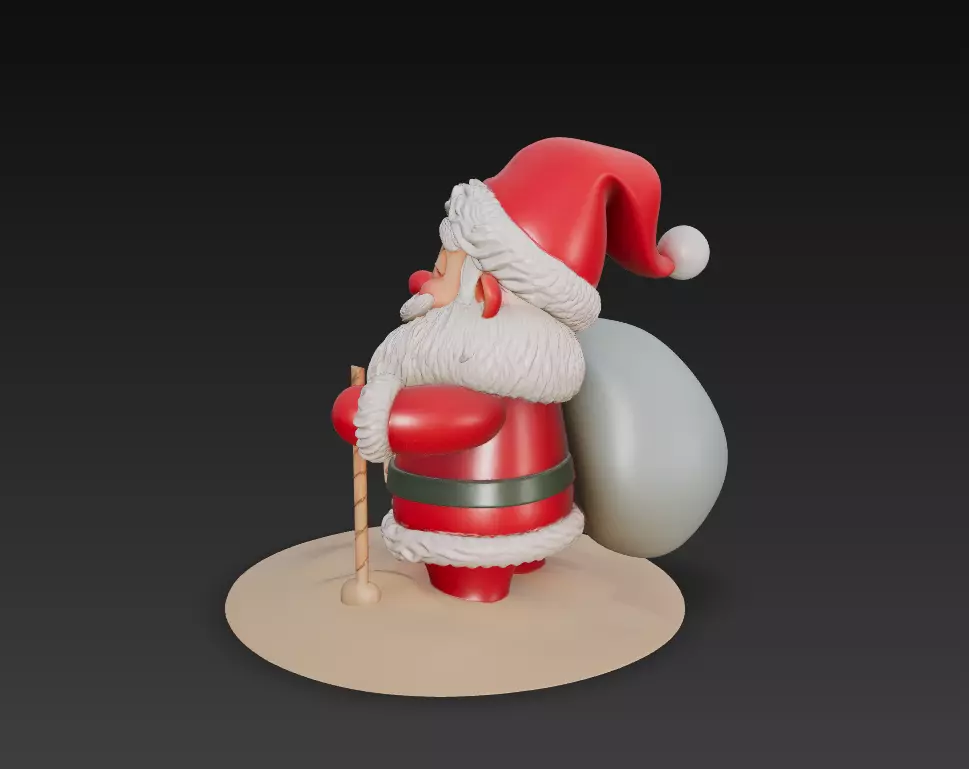 Cute Santa Claus - Adorable Christmas Sculpture 3D Model 3D print model_3