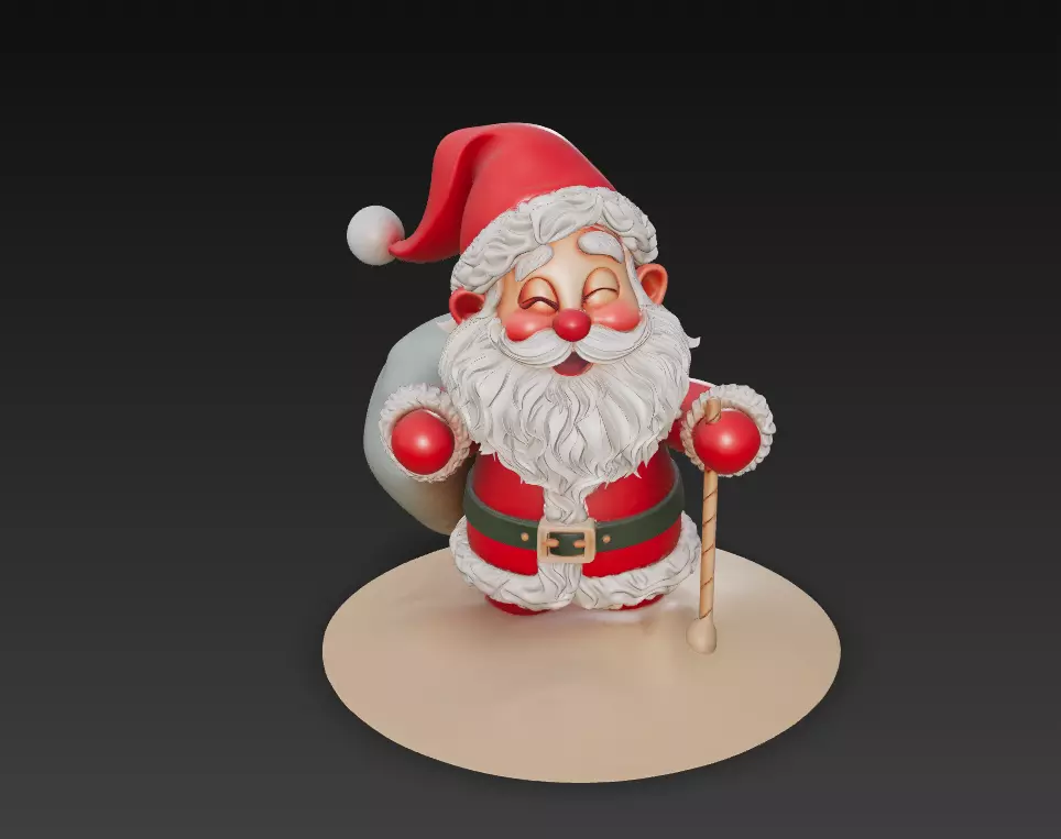 Cute Santa Claus - Adorable Christmas Sculpture 3D Model 3D print model_0