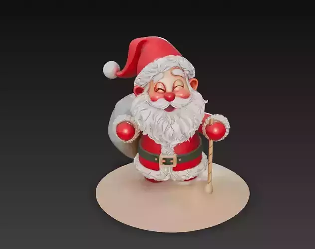 Cute Santa Claus - Adorable Christmas Sculpture 3D Model 3D print model
