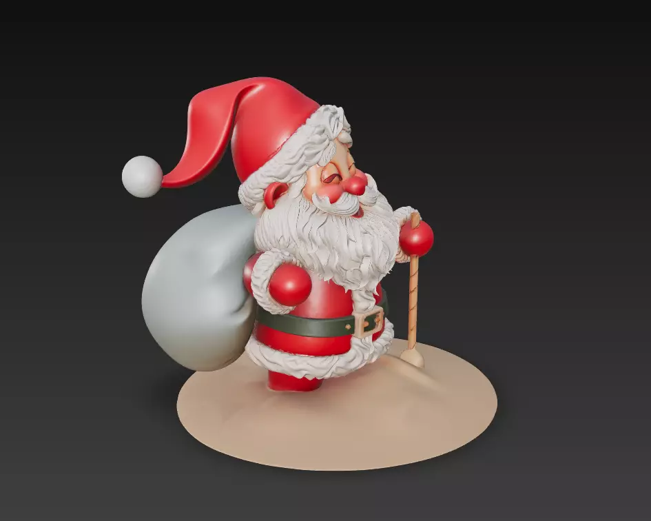 Cute Santa Claus - Adorable Christmas Sculpture 3D Model 3D print model_2