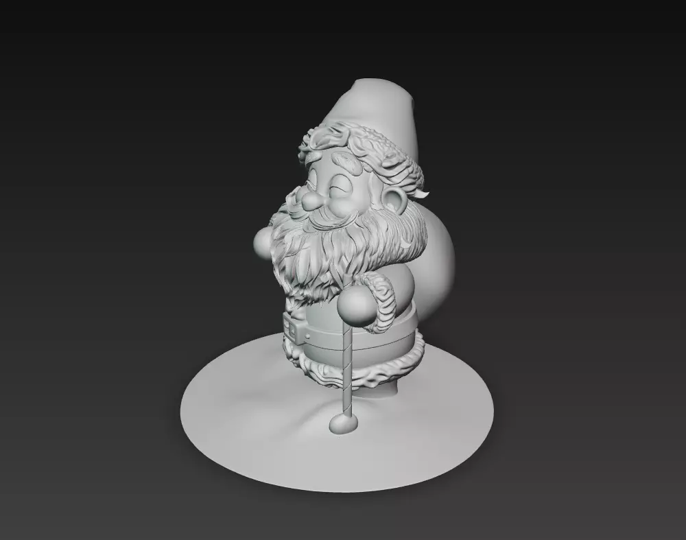 Cute Santa Claus - Adorable Christmas Sculpture 3D Model 3D print model_4