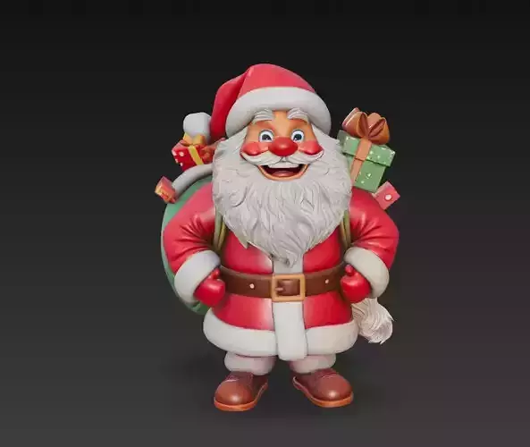 Merry Santa Claus - Classic Christmas Sculpture 3D Model