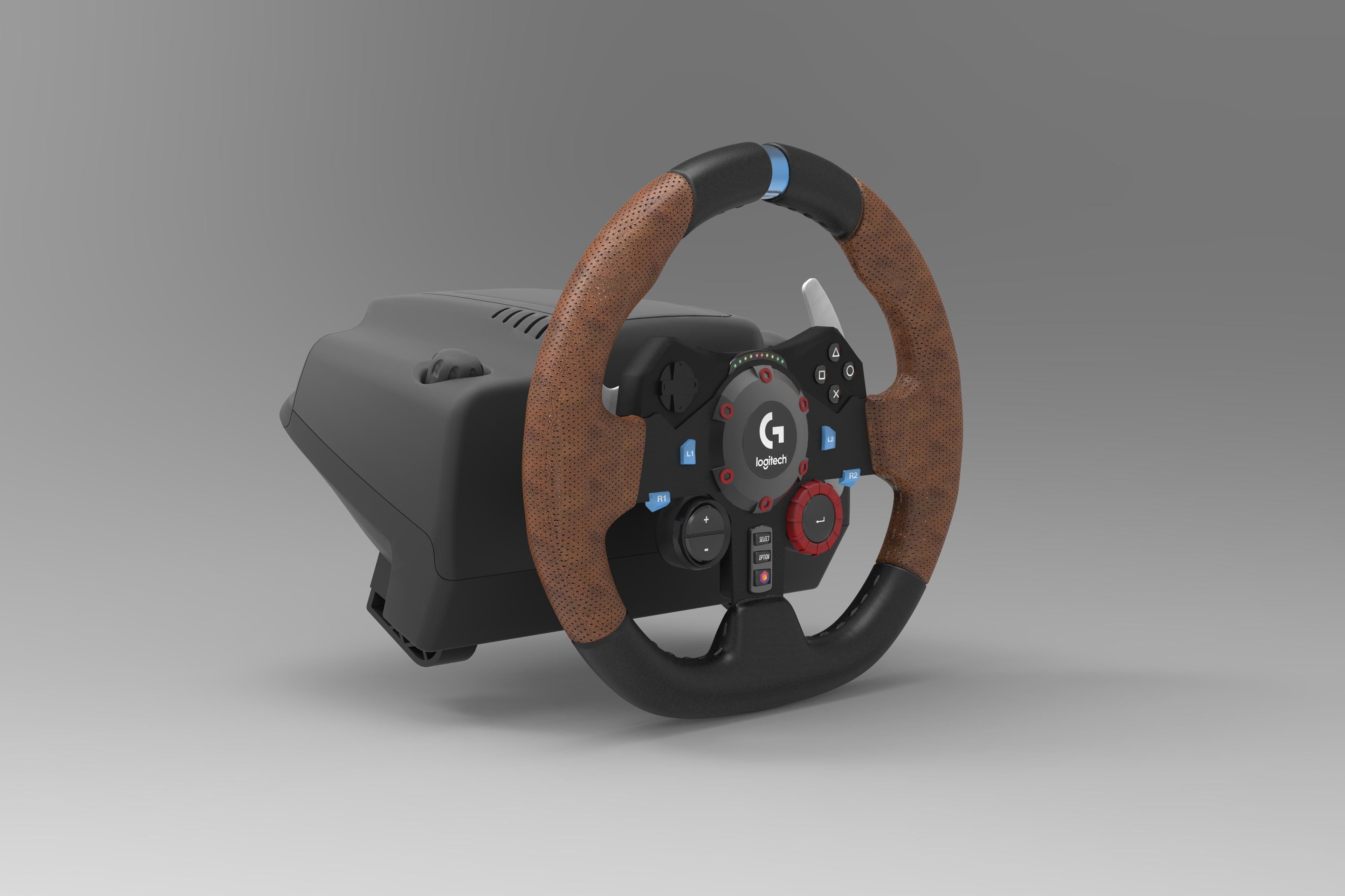 LOGITECH G29 Steering Wheel 3D model_1