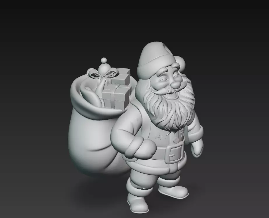 Dynamic Santa Claus - Joyful Christmas Sculpture 3D Model 3D print model_5