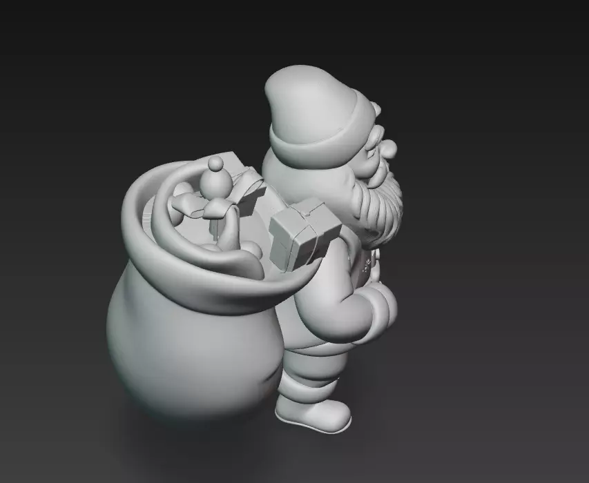 Dynamic Santa Claus - Joyful Christmas Sculpture 3D Model 3D print model_7