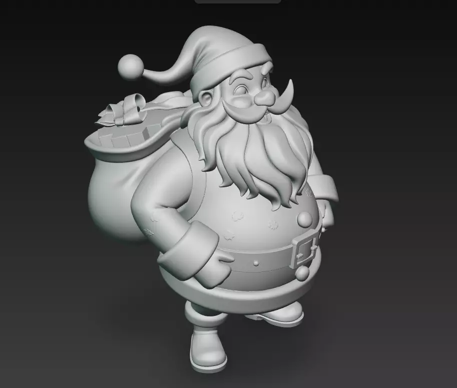 Stylized Santa Claus - Modern Christmas Sculpture 3D Model 3D print model_6
