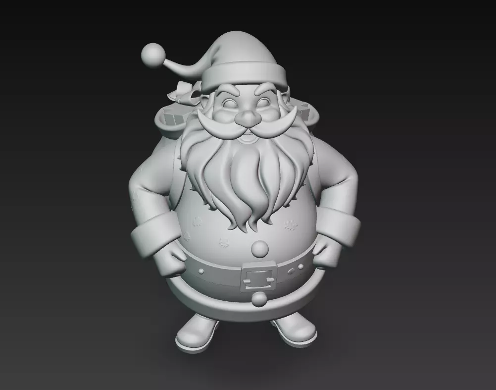 Stylized Santa Claus - Modern Christmas Sculpture 3D Model 3D print model_7