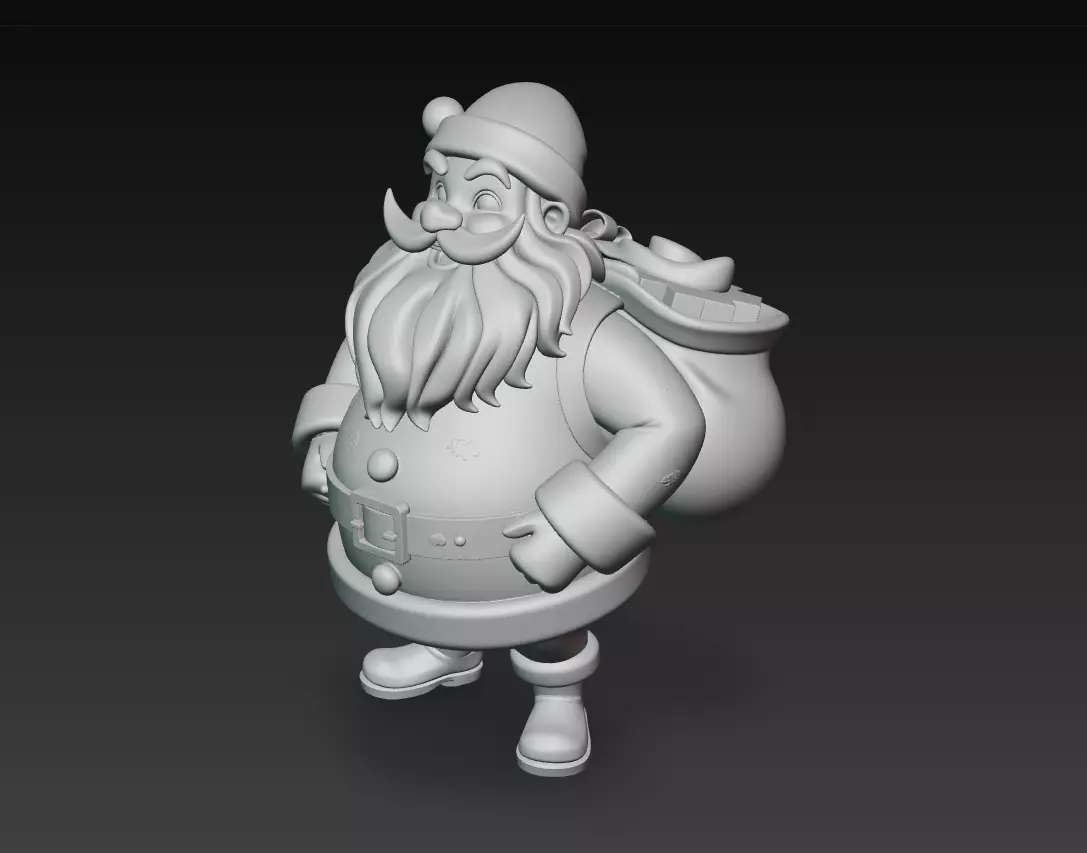 Stylized Santa Claus - Modern Christmas Sculpture 3D Model 3D print model_8