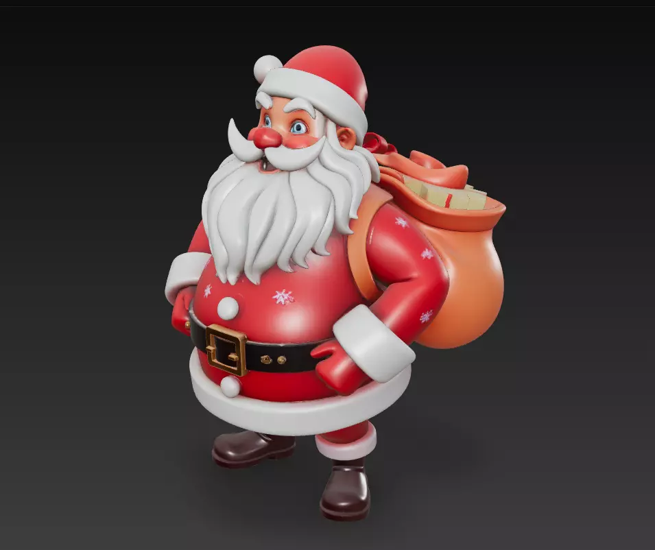 Stylized Santa Claus - Modern Christmas Sculpture 3D Model 3D print model_3