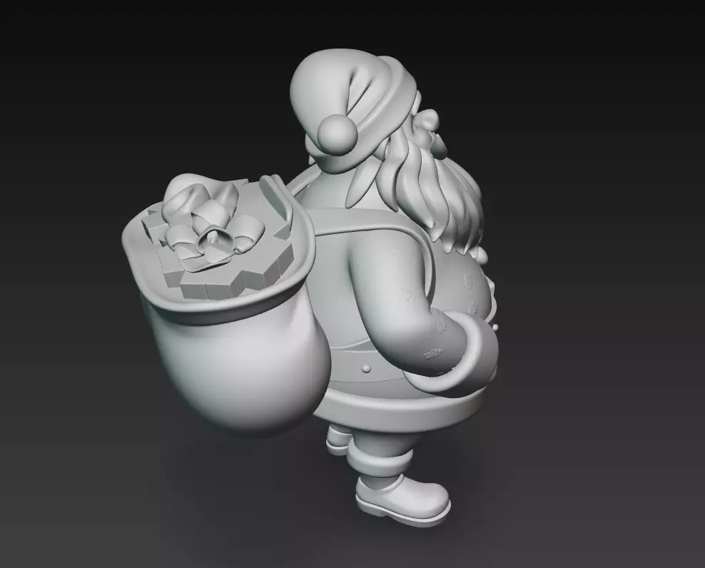 Stylized Santa Claus - Modern Christmas Sculpture 3D Model 3D print model_5