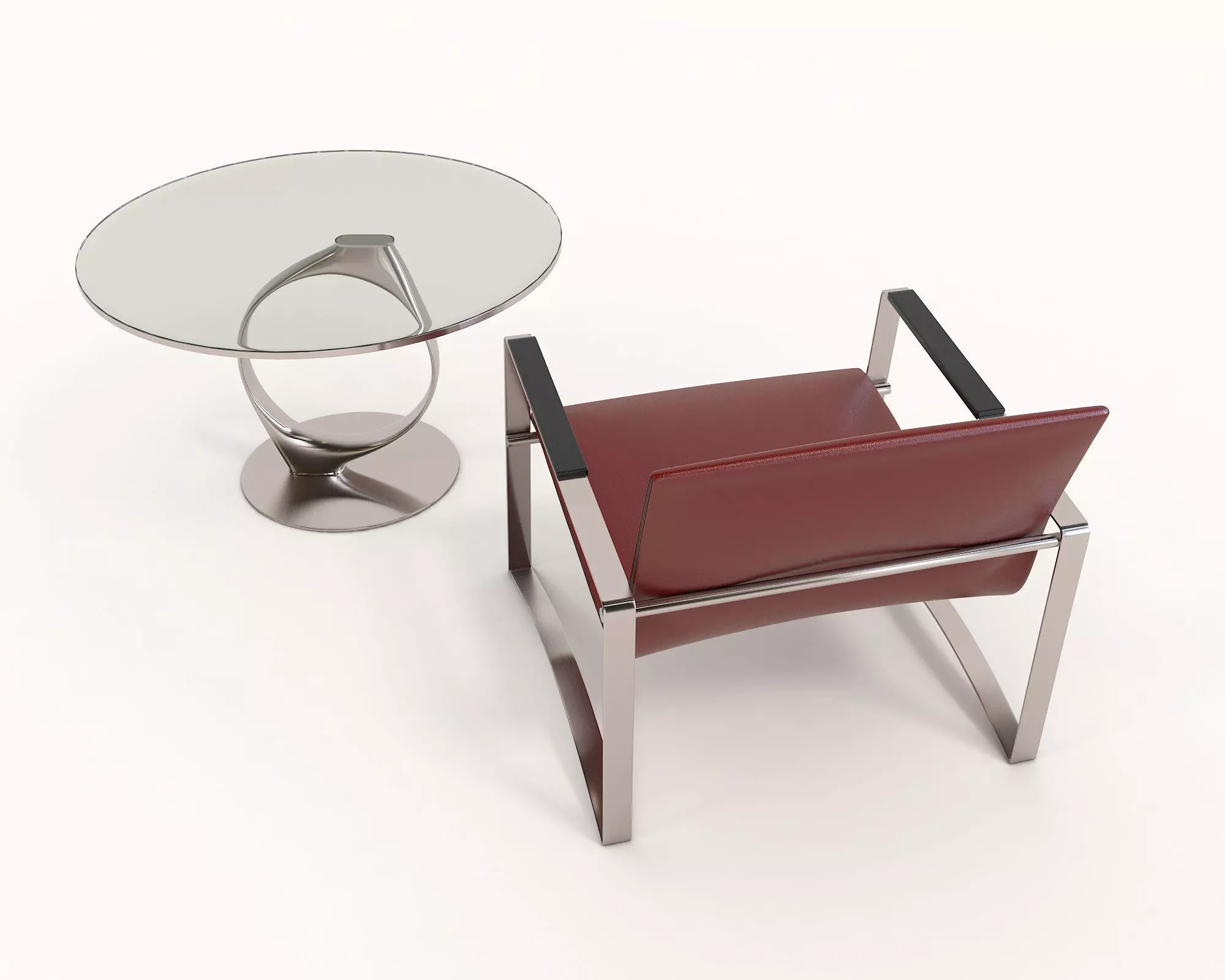 Modern Coffee Table and Armchair Set 23 3D model_3