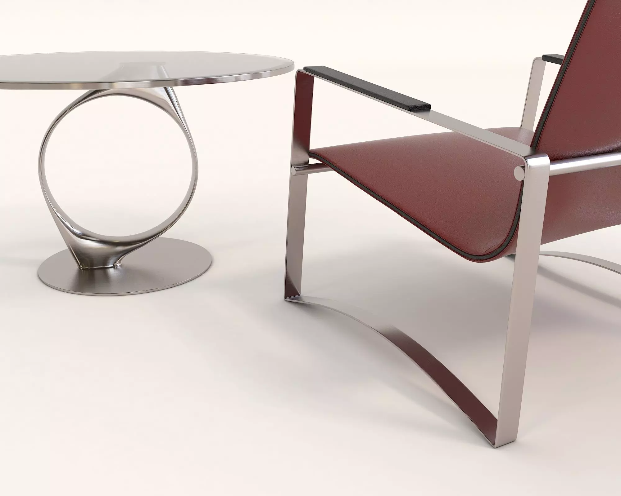 Modern Coffee Table and Armchair Set 23 3D model_9
