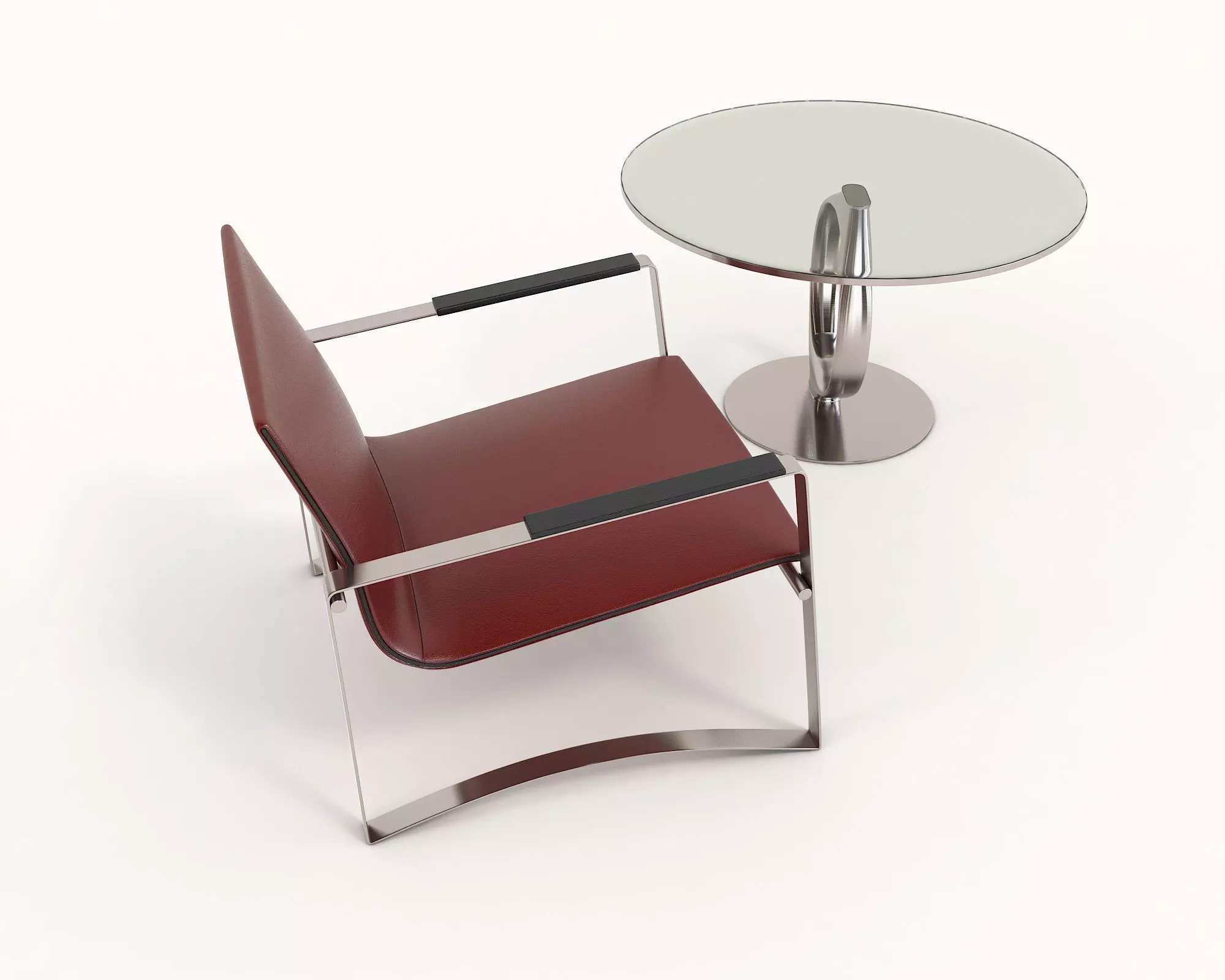 Modern Coffee Table and Armchair Set 23 3D model_6