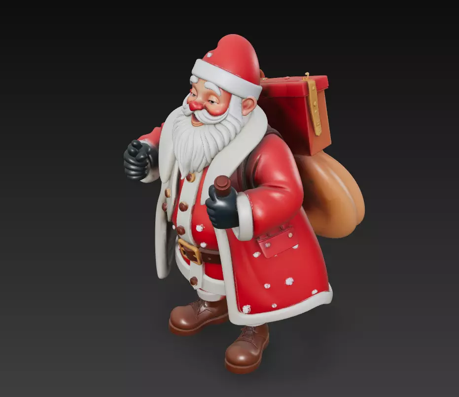 Grand Santa Claus - Premium Christmas Sculpture 3D Model 3D print model_1