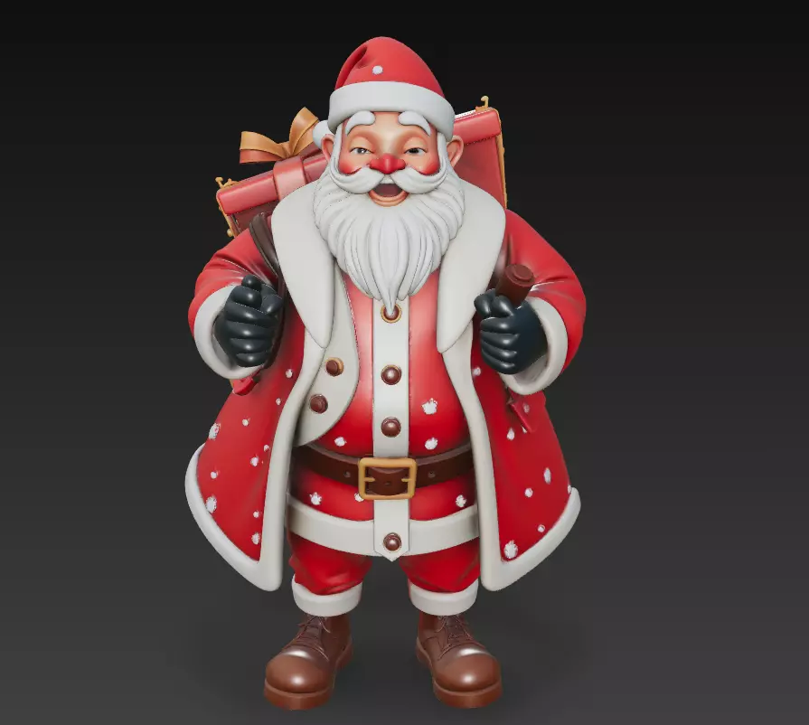 Grand Santa Claus - Premium Christmas Sculpture 3D Model 3D print model_0
