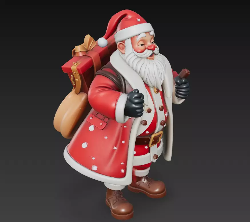 Grand Santa Claus - Premium Christmas Sculpture 3D Model 3D print model_3