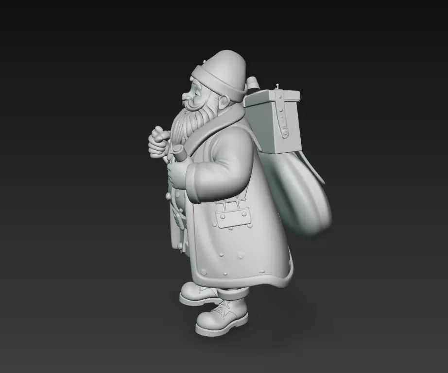 Grand Santa Claus - Premium Christmas Sculpture 3D Model 3D print model_11