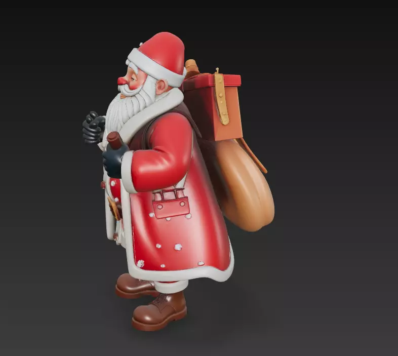Grand Santa Claus - Premium Christmas Sculpture 3D Model 3D print model_2