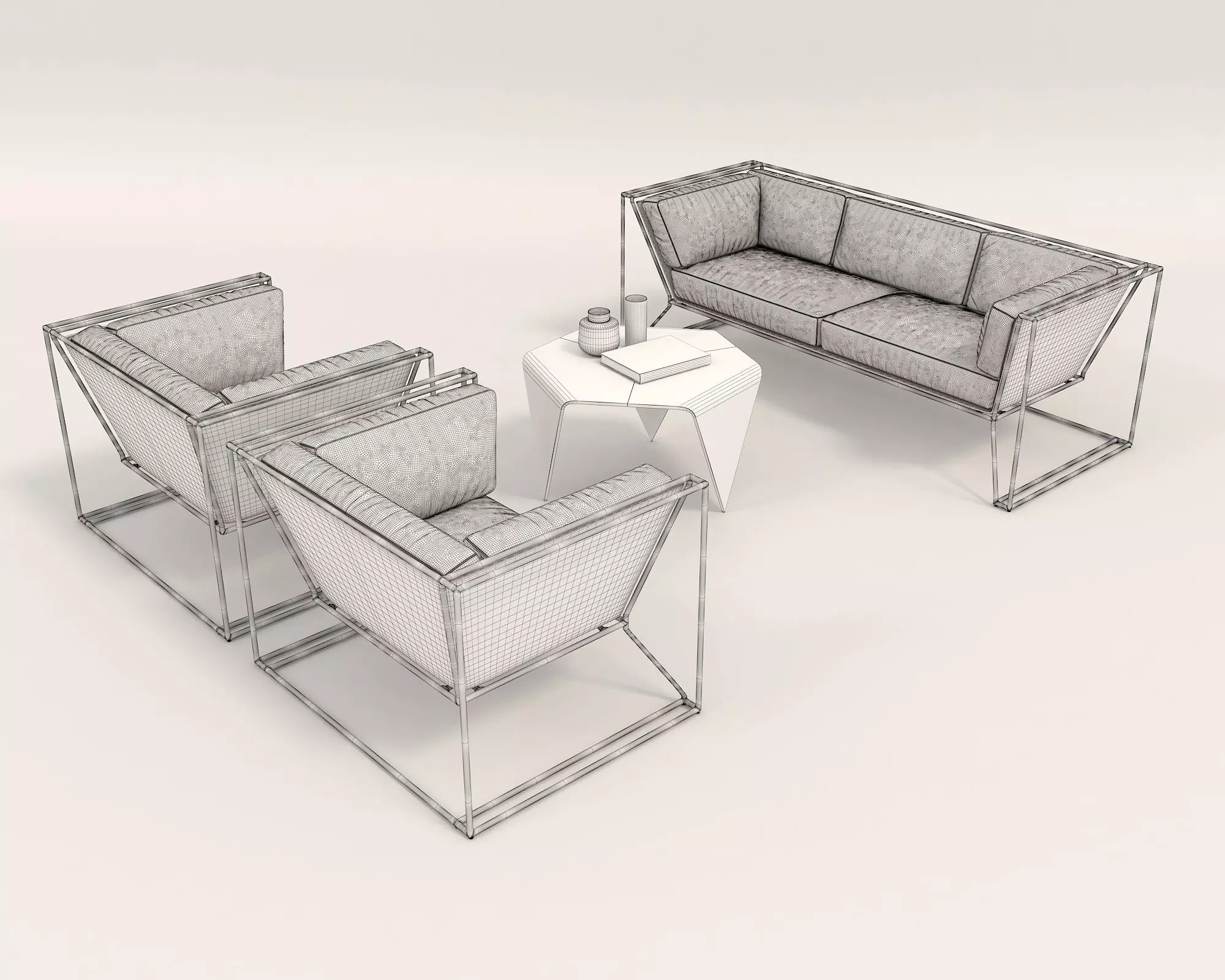 Modern Sofa and Armchair 3D model_9