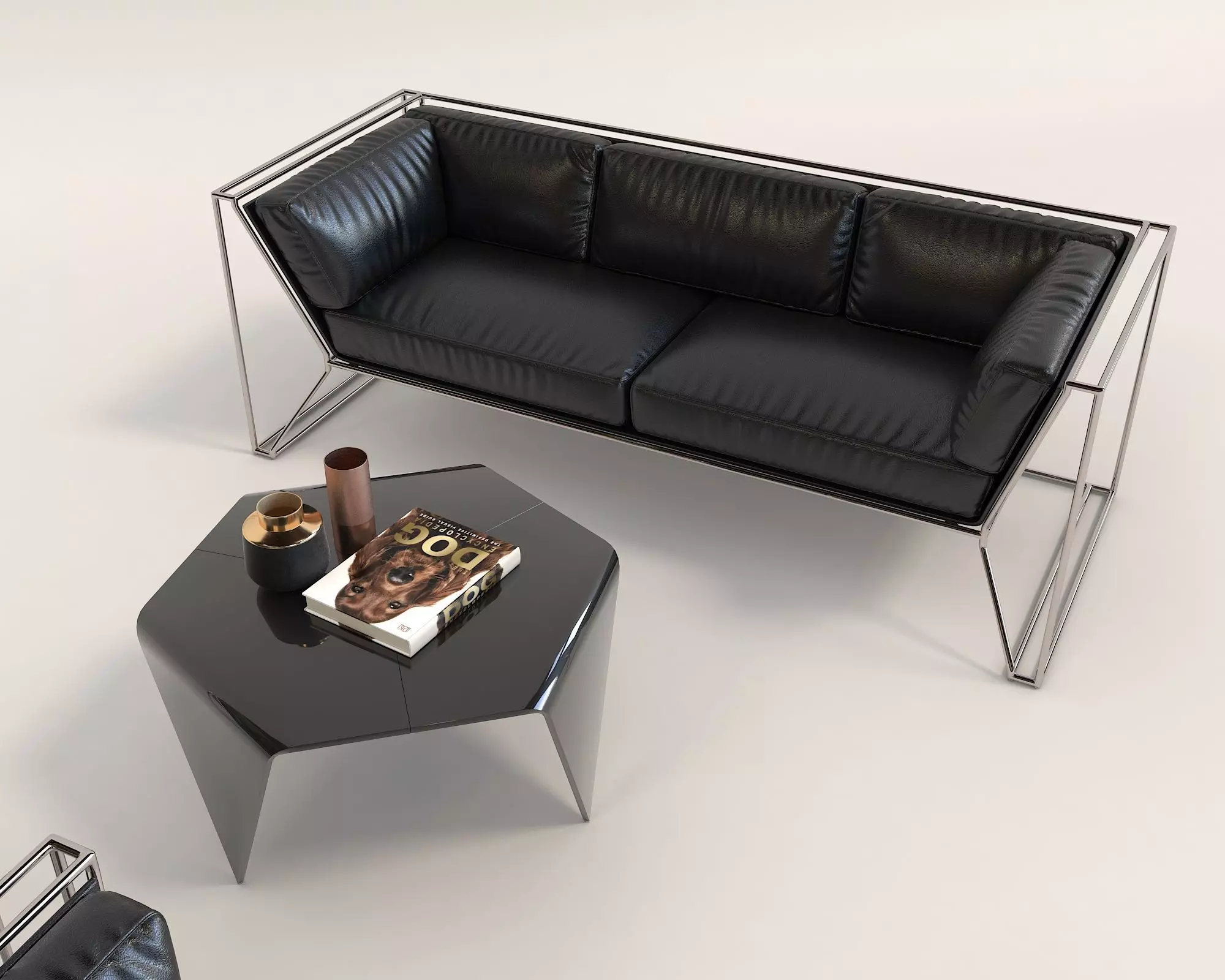 Modern Sofa and Armchair 3D model_4