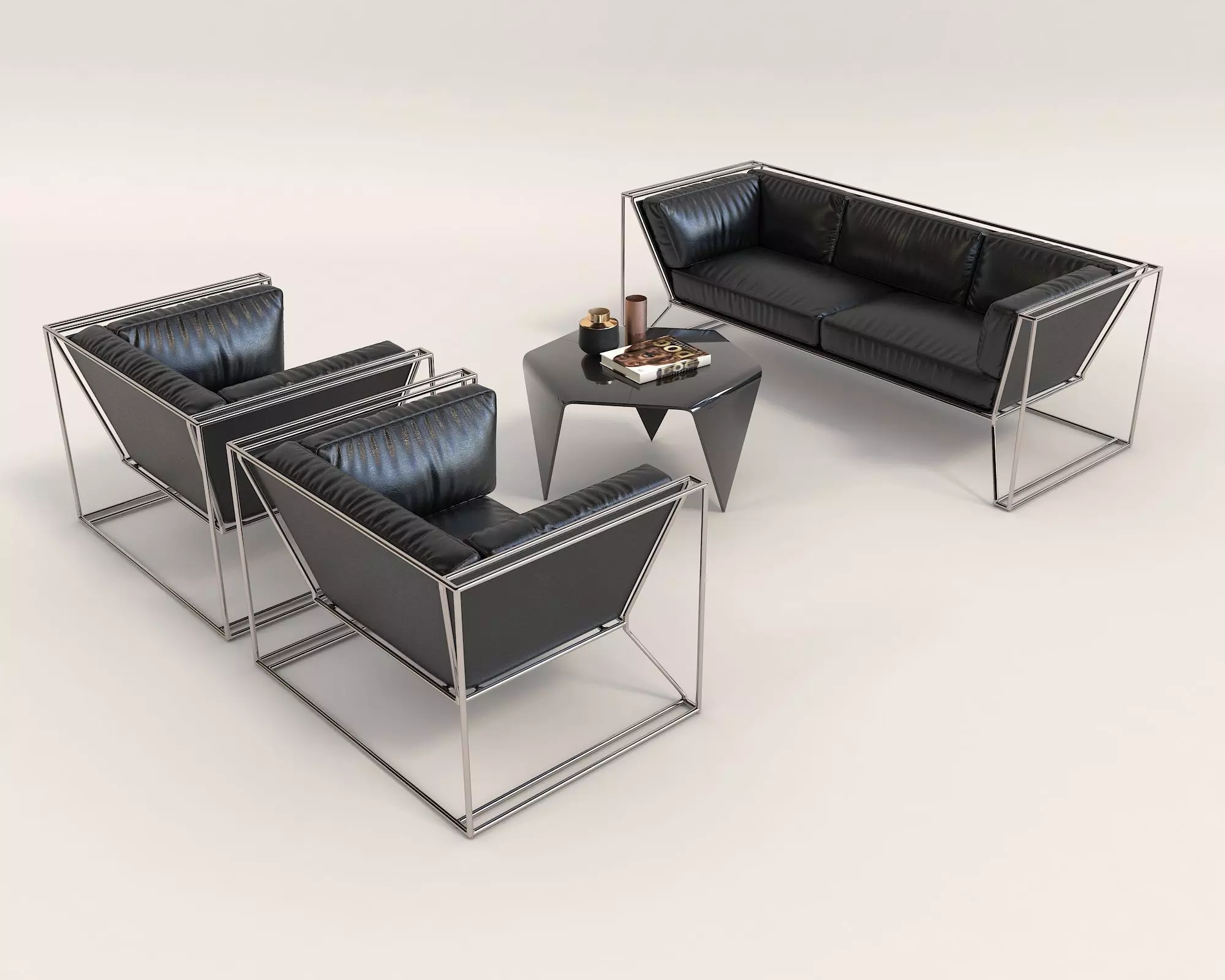 Modern Sofa and Armchair 3D model_0