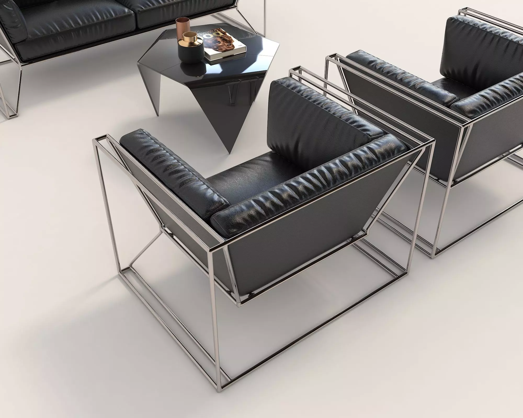 Modern Sofa and Armchair 3D model_5