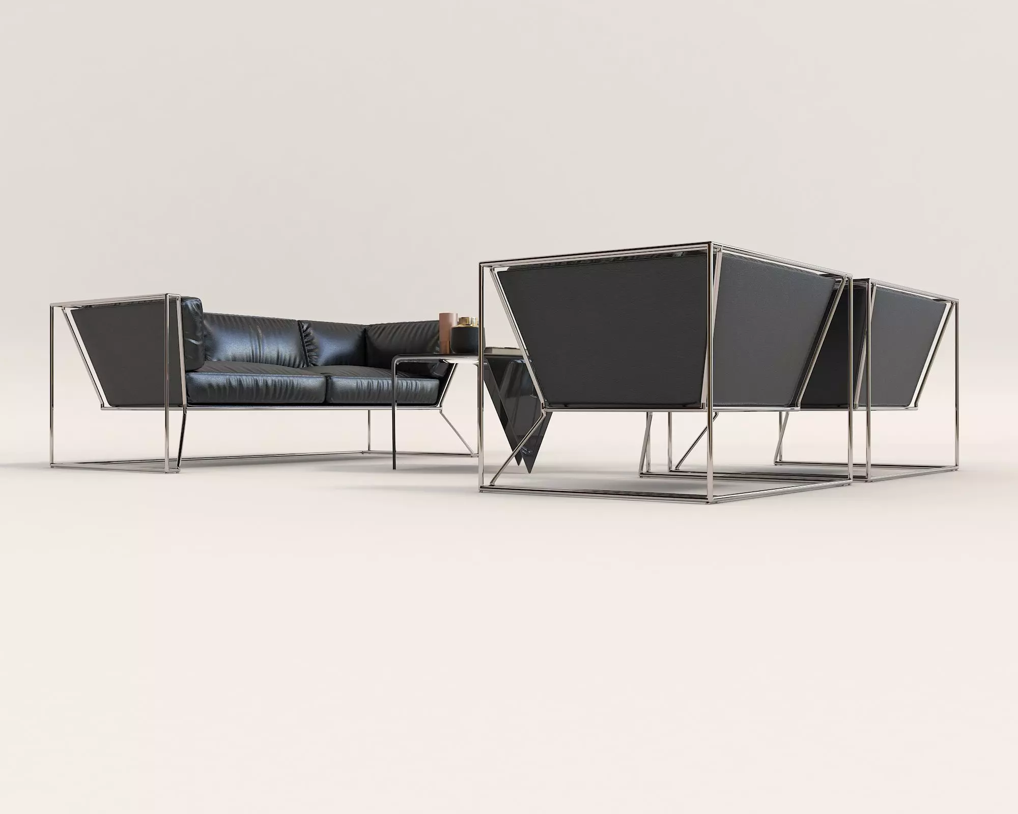 Modern Sofa and Armchair 3D model_1