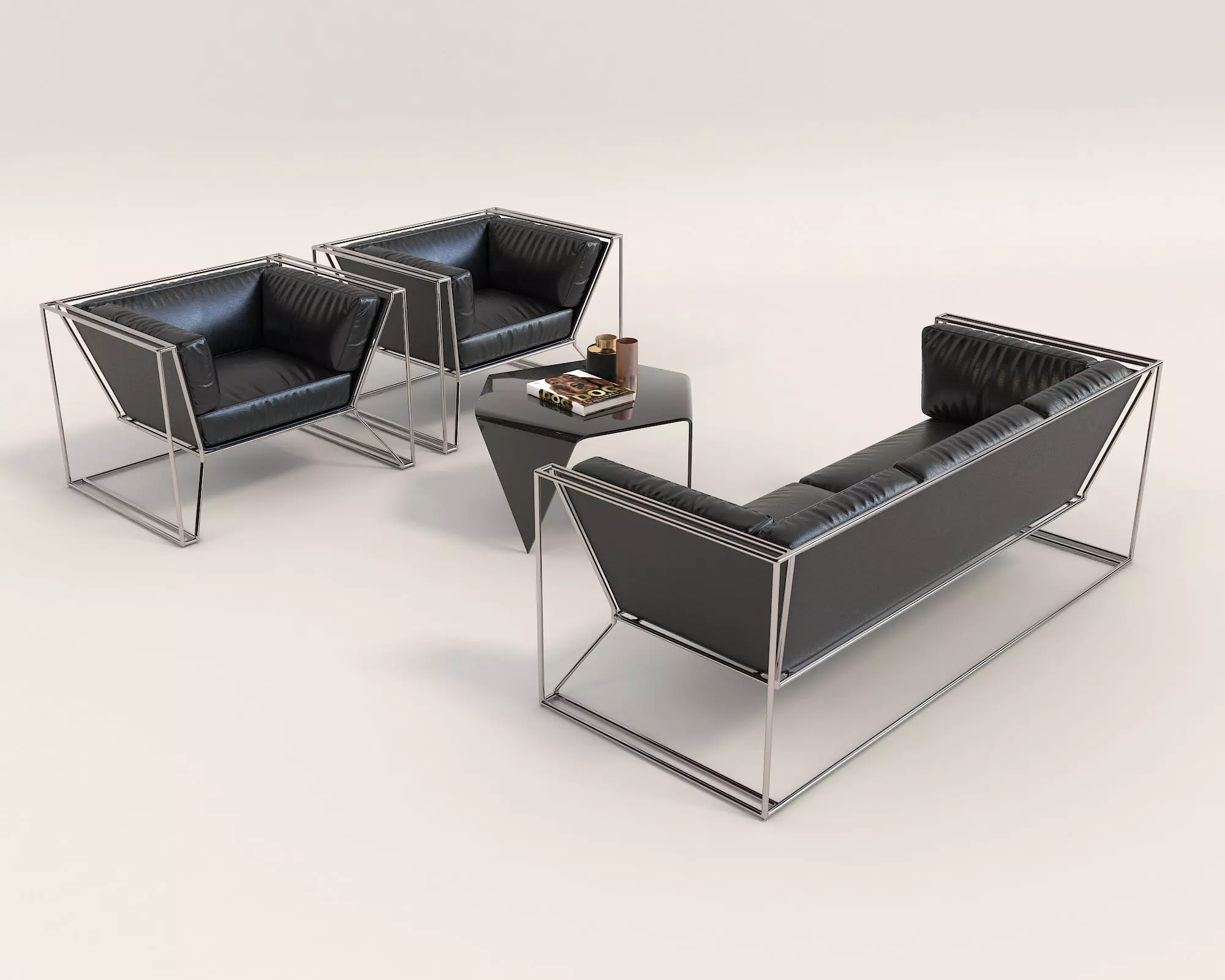 Modern Sofa and Armchair 3D model_3