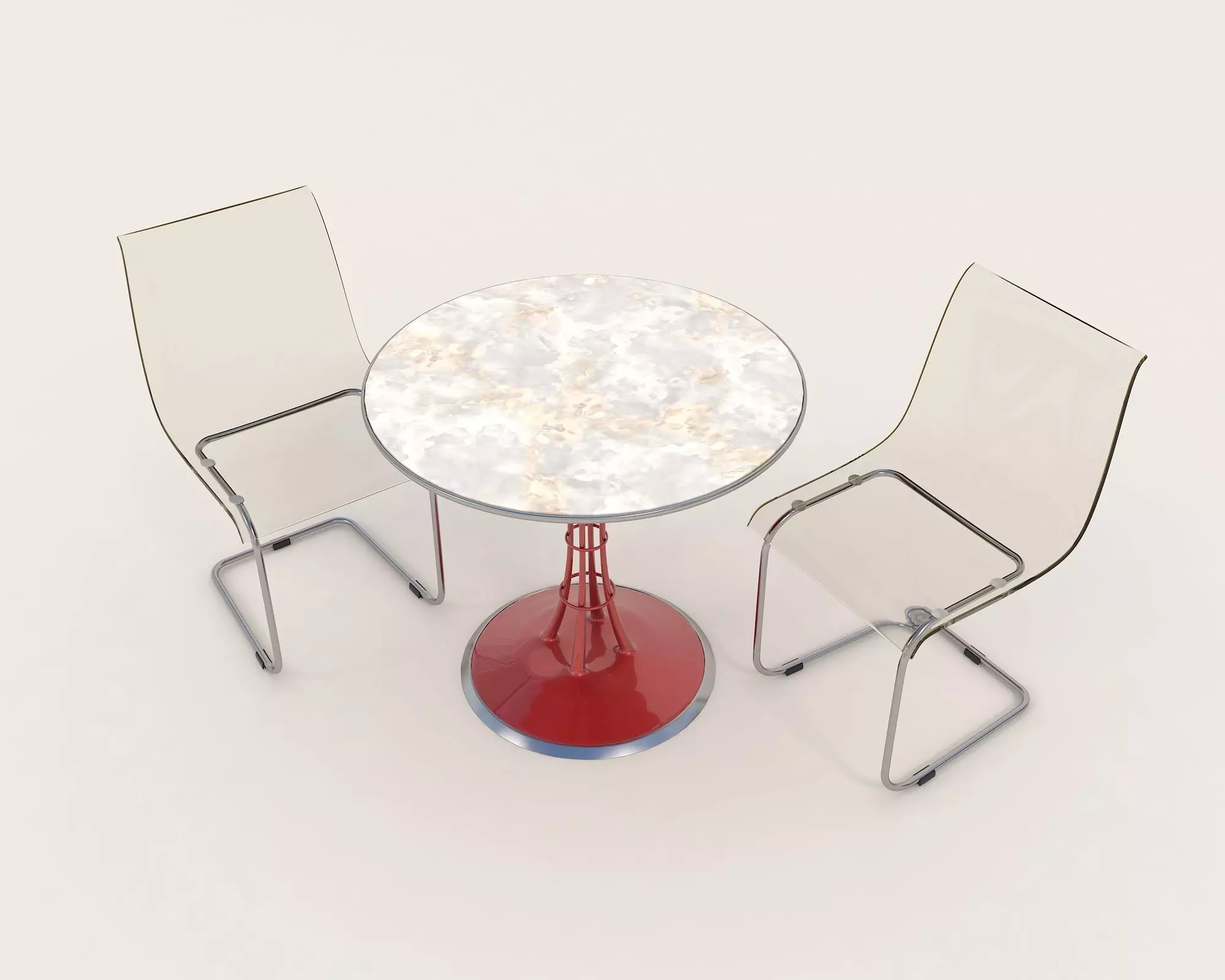 Modern Table and Chair Set 8 3D model_1