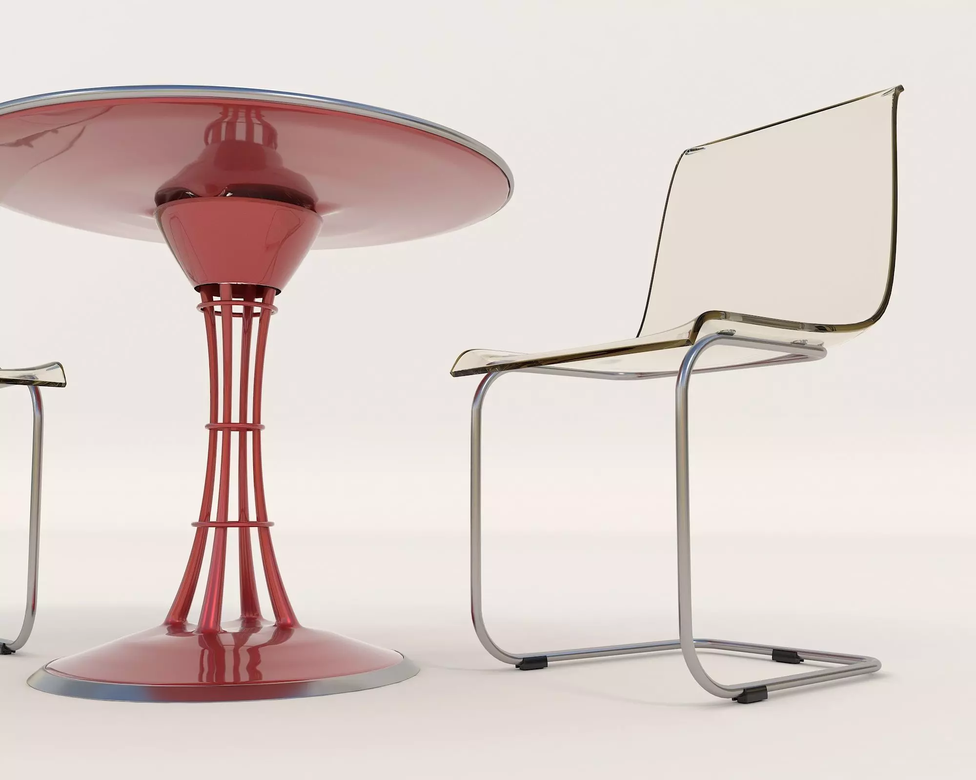 Modern Table and Chair Set 8 3D model_5
