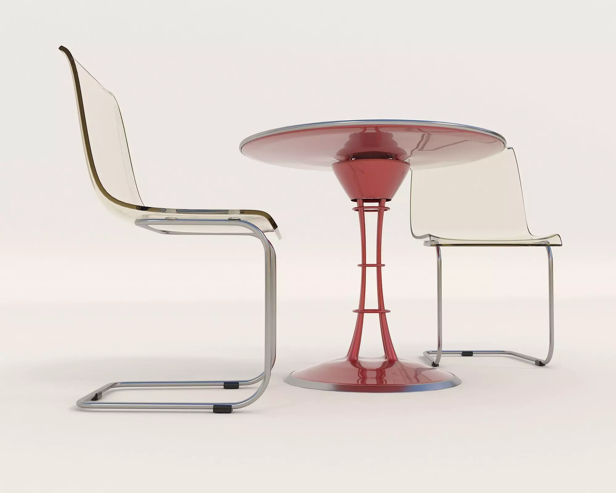 Modern Table and Chair Set 8 3D model_4