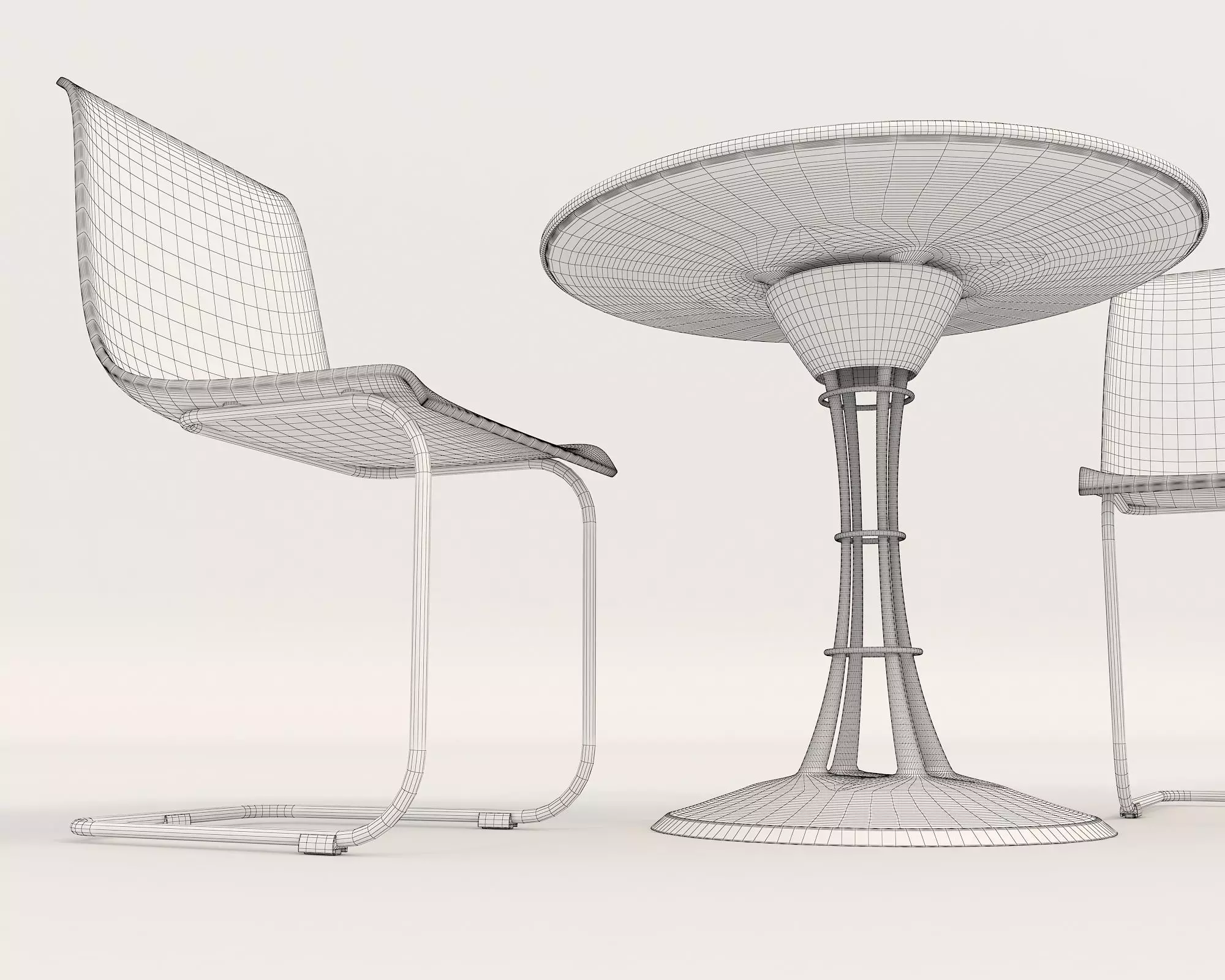 Modern Table and Chair Set 8 3D model_10